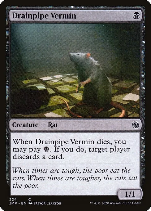 Drainpipe Vermin, carta Magic di tipo Creature — Rat illustrata da Trevor Claxton