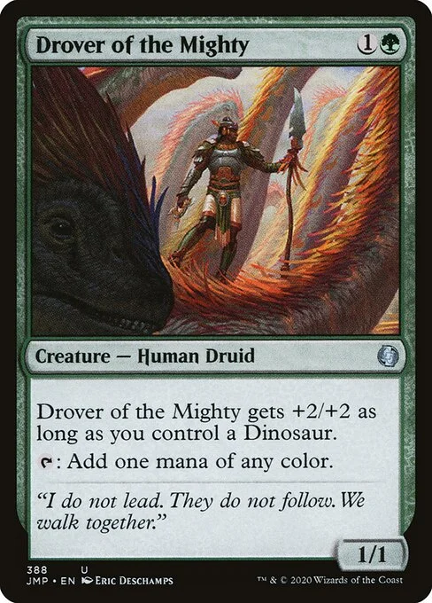 Drover of the Mighty, carta Magic di tipo Creature — Human Druid illustrata da Eric Deschamps