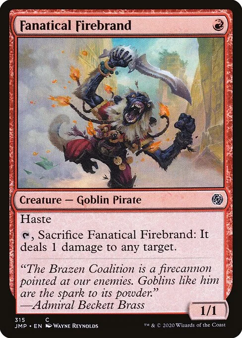 Fanatical Firebrand, carta Magic di tipo Creature — Goblin Pirate illustrata da Wayne Reynolds