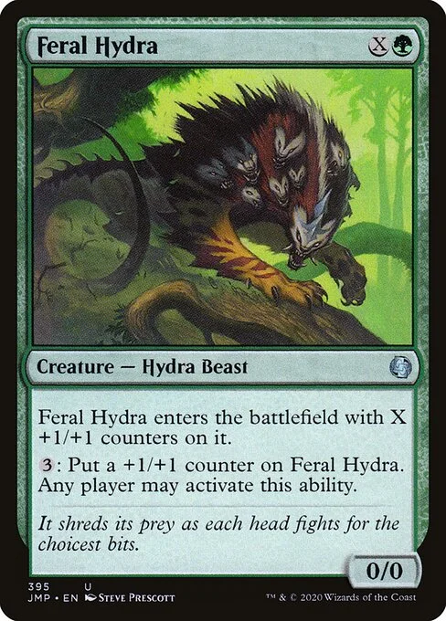 Feral Hydra, carta Magic di tipo Creature — Hydra Beast illustrata da Steve Prescott