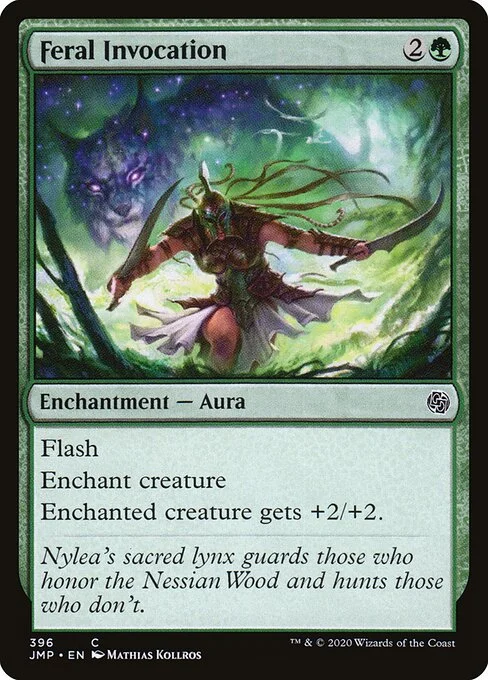 Feral Invocation, carta Magic di tipo Enchantment — Aura illustrata da Mathias Kollros