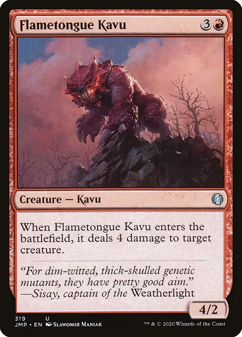 Flametongue Kavu, carta Magic di tipo Creature — Kavu illustrata da Slawomir Maniak