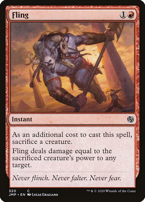 Fling, carta Magic di tipo Instant illustrata da Lucas Graciano