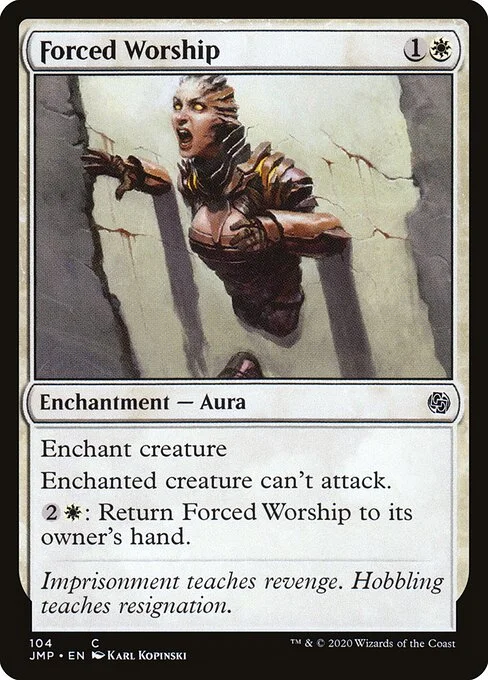 Forced Worship, carta Magic di tipo Enchantment — Aura illustrata da Karl Kopinski