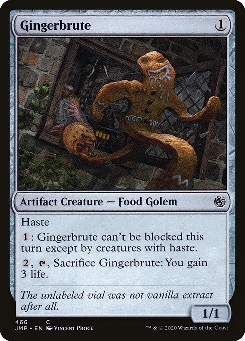 Gingerbrute, carta Magic di tipo Artifact Creature — Food Golem illustrata da Vincent Proce
