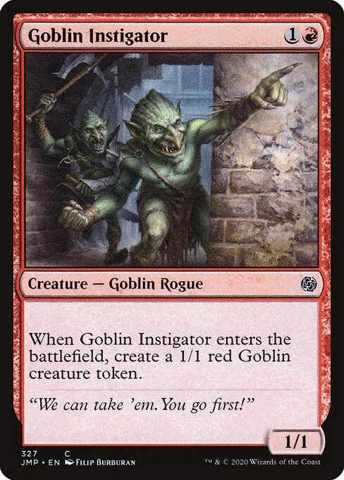 Goblin Instigator, carta Magic di tipo Creature — Goblin Rogue illustrata da Filip Burburan