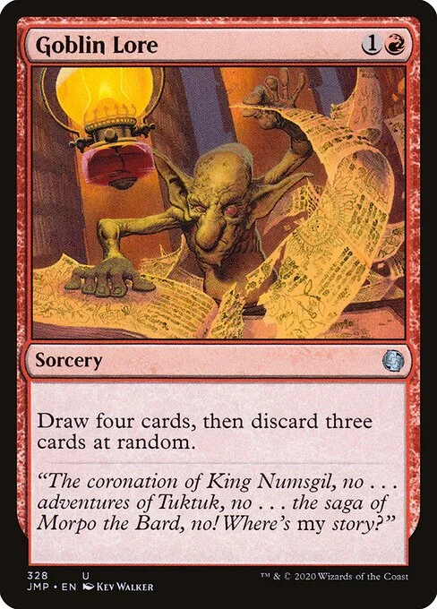 Goblin Lore, carta Magic di tipo Sorcery illustrata da Kev Walker