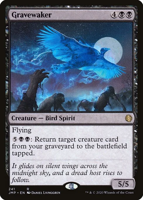 Gravewaker, carta Magic di tipo Creature — Bird Spirit illustrata da Daniel Ljunggren