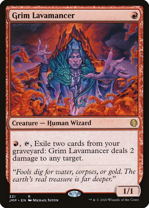 Grim Lavamancer, carta Magic di tipo Creature — Human Wizard illustrata da Michael Sutfin