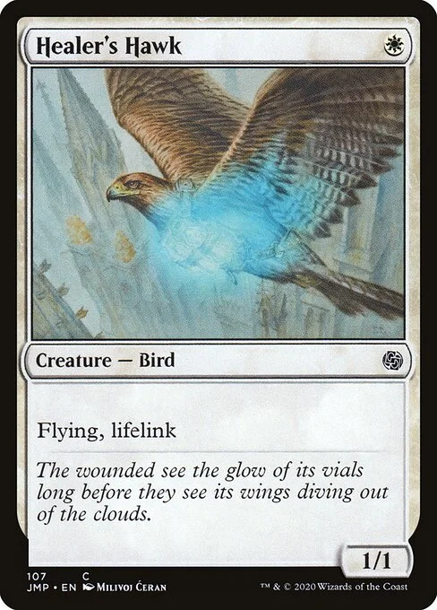 Healer's Hawk, carta Magic di tipo Creature — Bird illustrata da Milivoj Ćeran