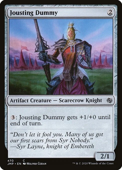 Jousting Dummy, carta Magic di tipo Artifact Creature — Scarecrow Knight illustrata da Milivoj Ćeran