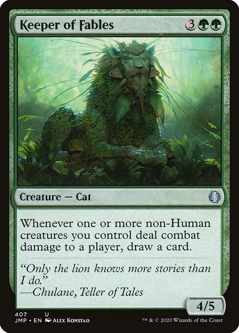 Keeper of Fables, carta Magic di tipo Creature — Cat illustrata da Alex Konstad