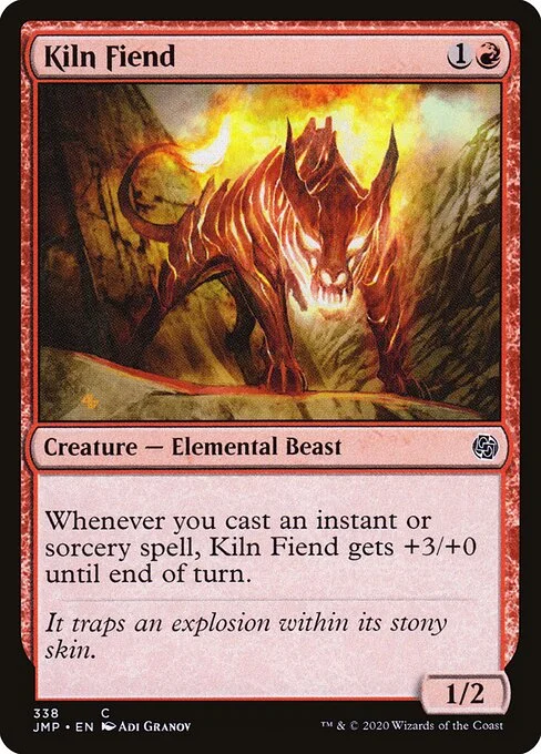 Kiln Fiend, carta Magic di tipo Creature — Elemental Beast illustrata da Adi Granov