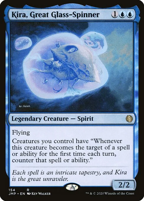Kira, Great Glass-Spinner, carta Magic di tipo Legendary Creature — Spirit illustrata da Kev Walker