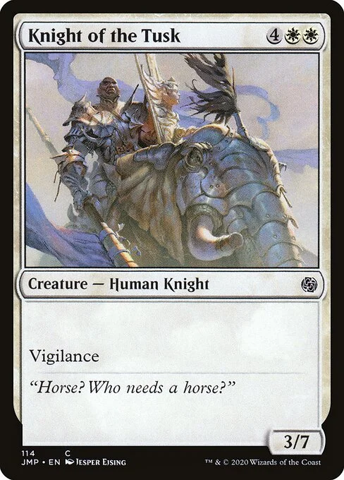 Knight of the Tusk, carta Magic di tipo Creature — Human Knight illustrata da Jesper Ejsing