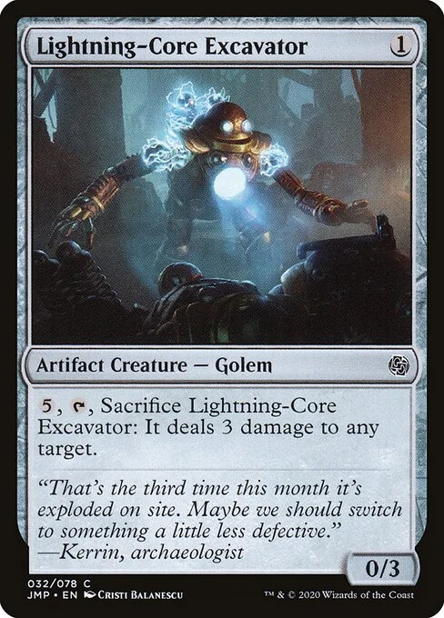 Lightning-Core Excavator, carta Magic di tipo Artifact Creature — Golem illustrata da Cristi Balanescu
