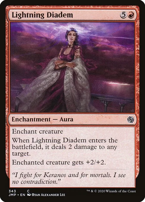 Lightning Diadem, carta Magic di tipo Enchantment — Aura illustrata da Ryan Alexander Lee