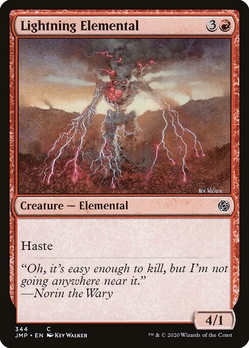 Lightning Elemental, carta Magic di tipo Creature — Elemental illustrata da Kev Walker