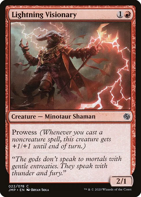 Lightning Visionary, carta Magic di tipo Creature — Minotaur Shaman illustrata da Bryan Sola