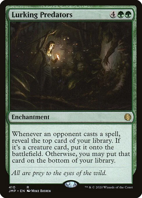 Lurking Predators, carta Magic di tipo Enchantment illustrata da Mike Bierek