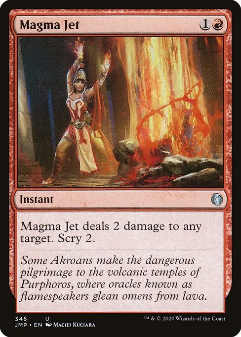 Magma Jet, carta Magic di tipo Instant illustrata da Maciej Kuciara