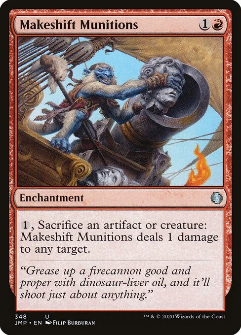 Makeshift Munitions, carta Magic di tipo Enchantment illustrata da Filip Burburan