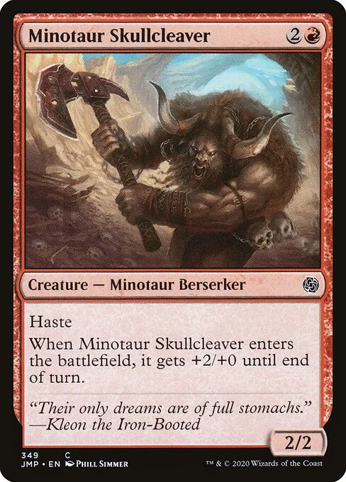 Minotaur Skullcleaver, carta Magic di tipo Creature — Minotaur Berserker illustrata da Phill Simmer