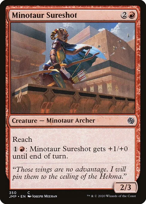Minotaur Sureshot, carta Magic di tipo Creature — Minotaur Archer illustrata da Joseph Meehan