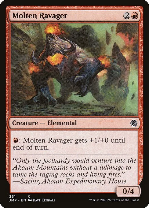 Molten Ravager, carta Magic di tipo Creature — Elemental illustrata da Dave Kendall