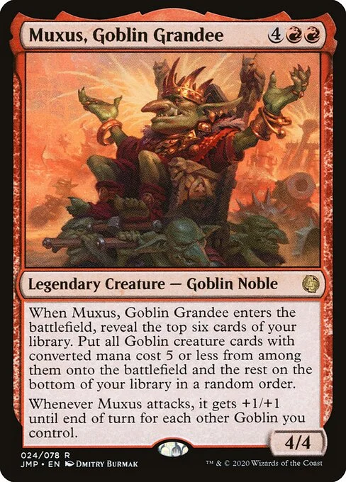 Muxus, Goblin Grandee, carta Magic di tipo Legendary Creature — Goblin Noble illustrata da Dmitry Burmak