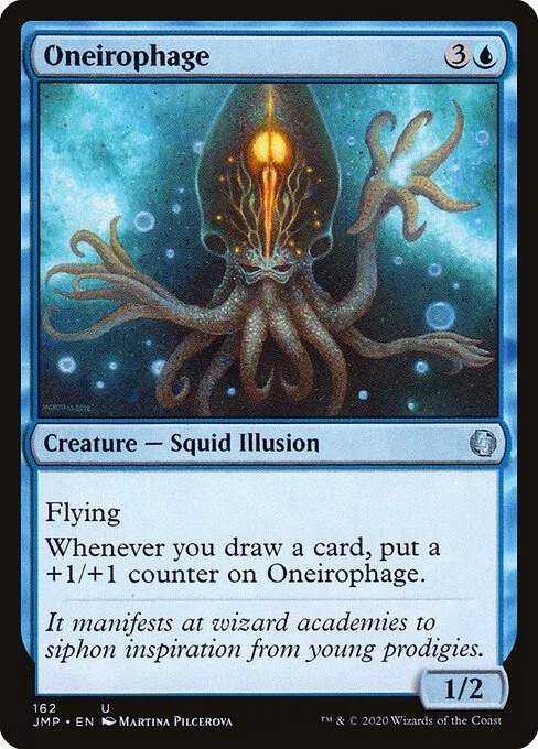 Oneirophage, carta Magic di tipo Creature — Squid Illusion illustrata da Martina Pilcerova