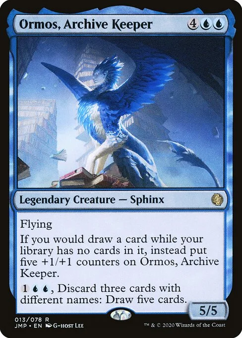 Ormos, Archive Keeper, carta Magic di tipo Legendary Creature — Sphinx illustrata da G-host Lee