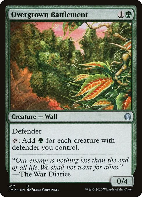 Overgrown Battlement, carta Magic di tipo Creature — Wall illustrata da Franz Vohwinkel