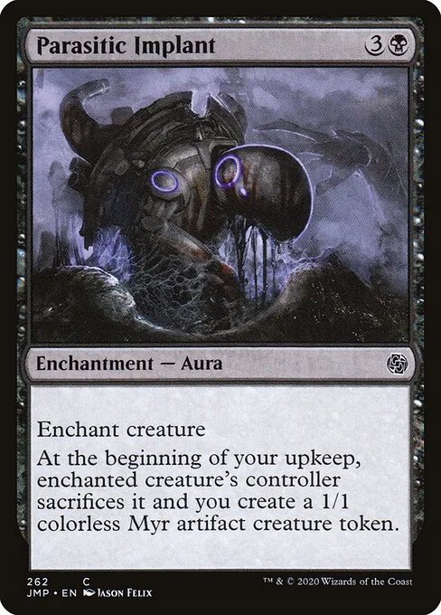 Parasitic Implant, carta Magic di tipo Enchantment — Aura illustrata da Jason Felix