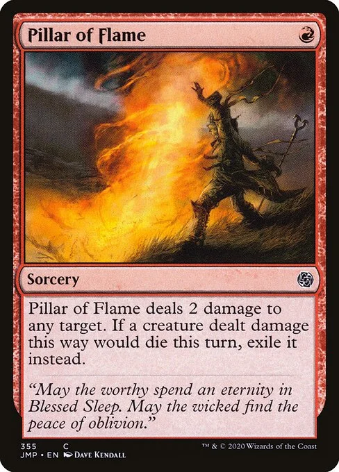 Pillar of Flame, carta Magic di tipo Sorcery illustrata da Dave Kendall