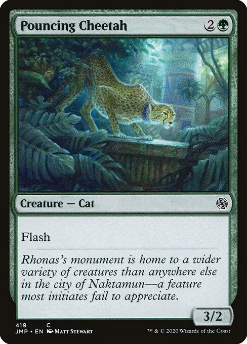 Pouncing Cheetah, carta Magic di tipo Creature — Cat illustrata da Matt Stewart