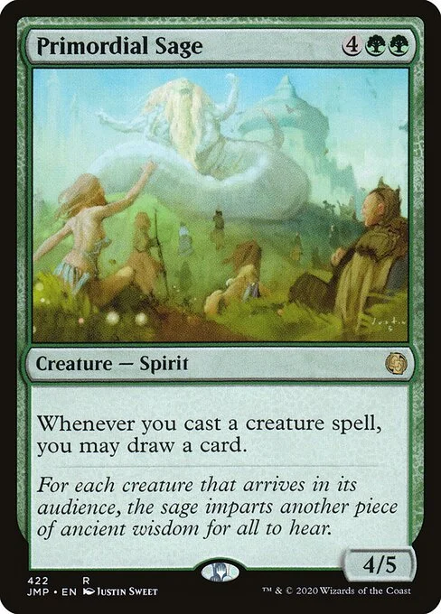 Primordial Sage, carta Magic di tipo Creature — Spirit illustrata da Justin Sweet
