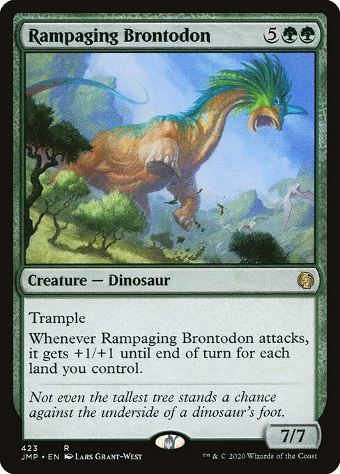 Rampaging Brontodon, carta Magic di tipo Creature — Dinosaur illustrata da Lars Grant-West