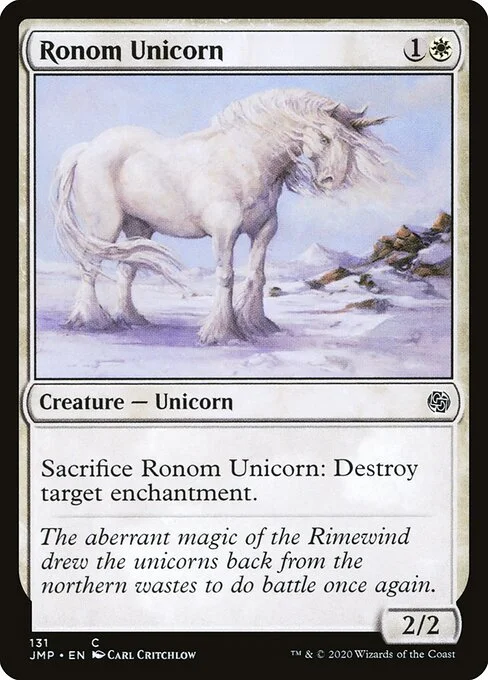 Ronom Unicorn, carta Magic di tipo Creature — Unicorn illustrata da Carl Critchlow