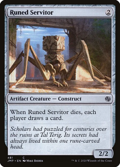 Runed Servitor, carta Magic di tipo Artifact Creature — Construct illustrata da Mike Bierek