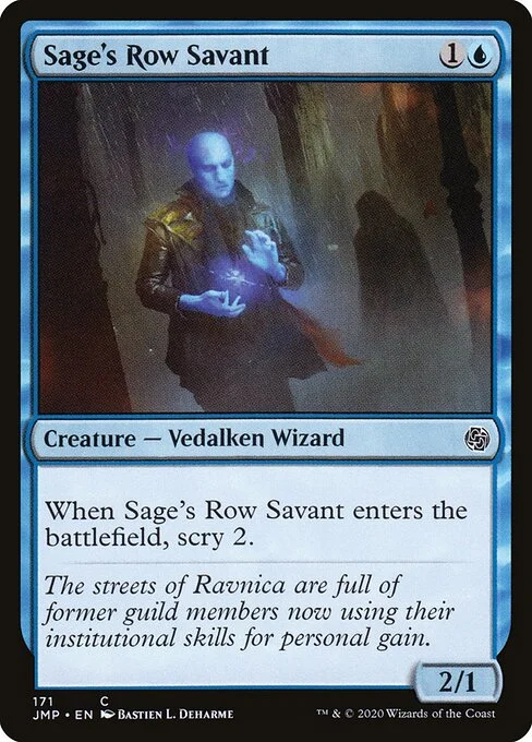 Sage's Row Savant, carta Magic di tipo Creature — Vedalken Wizard illustrata da Bastien L. Deharme