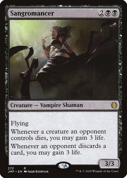 Sangromancer, carta Magic di tipo Creature — Vampire Shaman illustrata da Igor Kieryluk