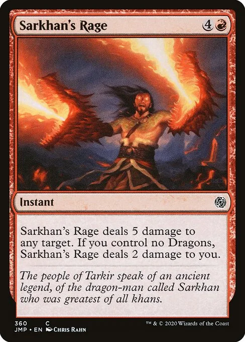 Sarkhan's Rage, carta Magic di tipo Instant illustrata da Chris Rahn