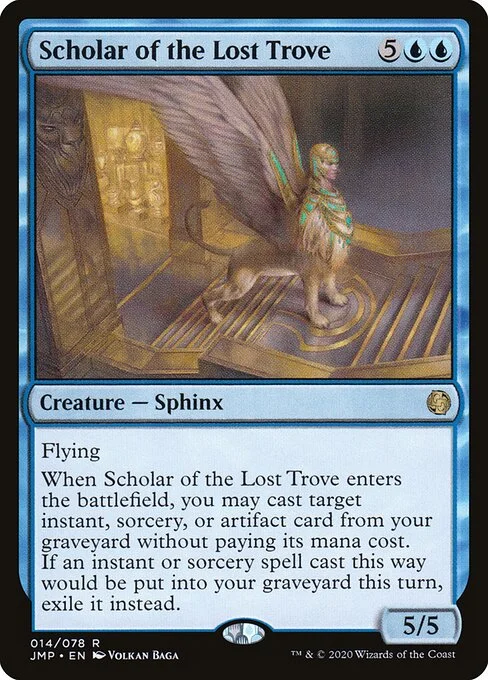 Scholar of the Lost Trove, carta Magic di tipo Creature — Sphinx illustrata da Volkan Baǵa