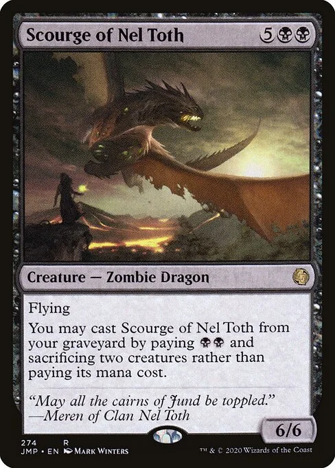 Scourge of Nel Toth, carta Magic di tipo Creature — Zombie Dragon illustrata da Mark Winters