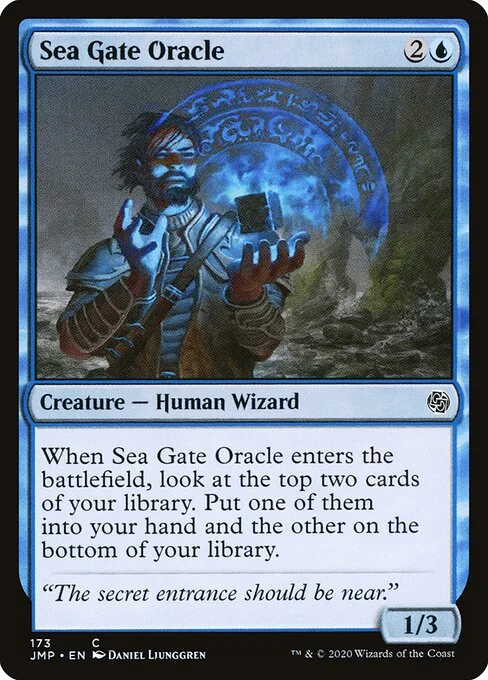 Sea Gate Oracle, carta Magic di tipo Creature — Human Wizard illustrata da Daniel Ljunggren