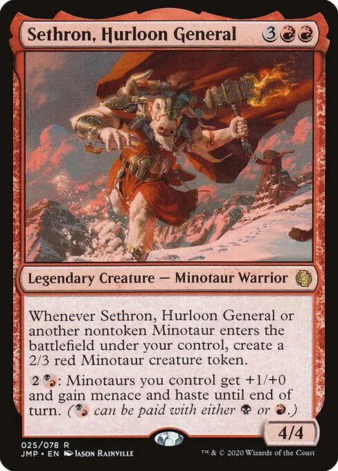 Sethron, Hurloon General, carta Magic di tipo Legendary Creature — Minotaur Warrior illustrata da Jason Rainville