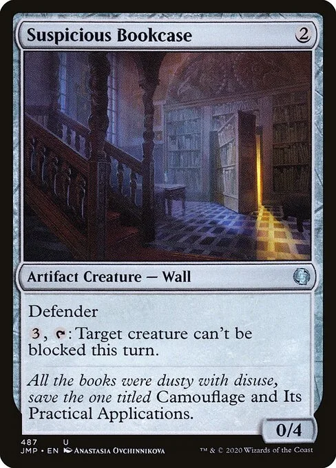 Suspicious Bookcase, carta Magic di tipo Artifact Creature — Wall illustrata da Anastasia Ovchinnikova
