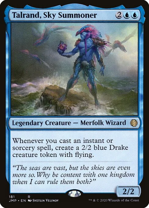 Talrand, Sky Summoner, carta Magic di tipo Legendary Creature — Merfolk Wizard illustrata da Svetlin Velinov