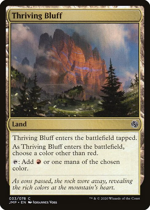 Thriving Bluff, carta Magic di tipo Land illustrata da Johannes Voss